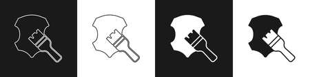 Set Leather icon isolated on black and white background. Vectorのイラスト素材