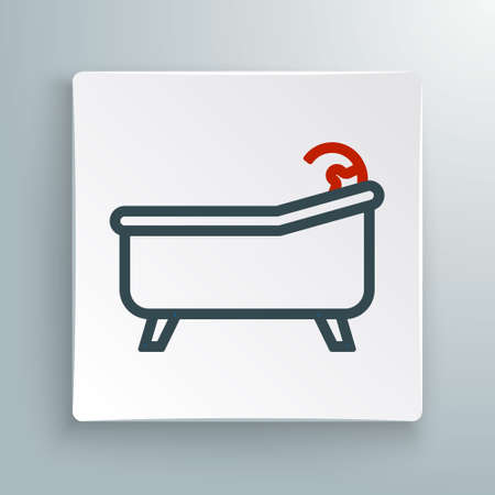 Line Bathtub icon isolated on white background. Colorful outline concept. Vectorのイラスト素材