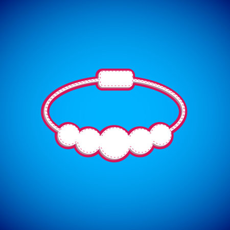 White Bracelet jewelry icon isolated on blue background. Bangle sign. Vectorのイラスト素材