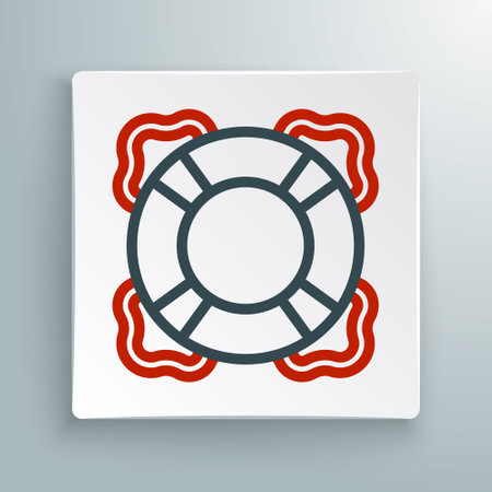 Line Lifebuoy icon isolated on white background. Lifebelt symbol. Colorful outline concept. Vectorのイラスト素材