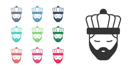 Black King with crown icon isolated on white background. Set icons colorful. Vectorのイラスト素材