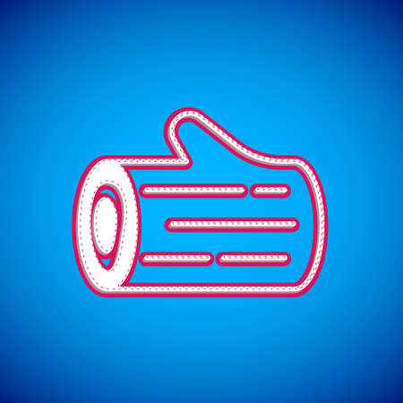 White Wooden log icon isolated on blue background. Stack of firewood. Vectorのイラスト素材
