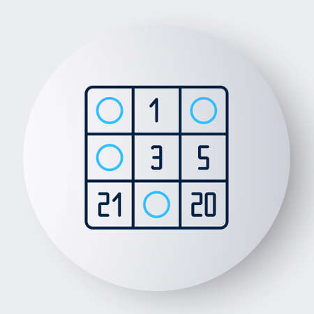 Line Bingo card with lucky numbers icon isolated on white background. Colorful outline concept. Vectorのイラスト素材