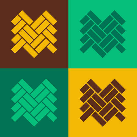 Pop art Parquet icon isolated on color background. Vectorのイラスト素材