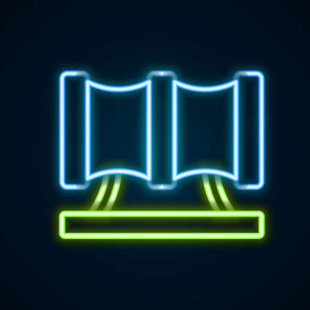 Glowing neon line Kid playground slide pipe icon isolated on black background. Colorful outline concept. Vector.のイラスト素材