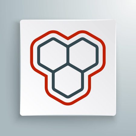 Line Honeycomb icon isolated on white background. Honey cells symbol. Sweet natural food. Colorful outline concept. Vectorのイラスト素材