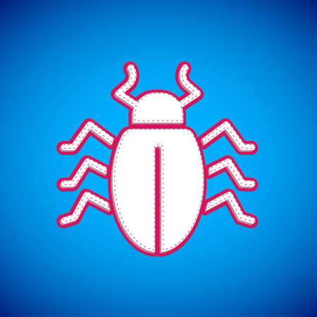 White Colorado beetle icon isolated on blue background. Vectorのイラスト素材