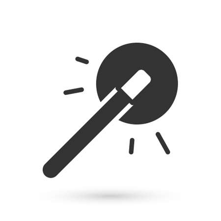 Grey Magic wand icon isolated on white background. Star shape magic accessory. Magical power. Happy Halloween party. Vectorのイラスト素材