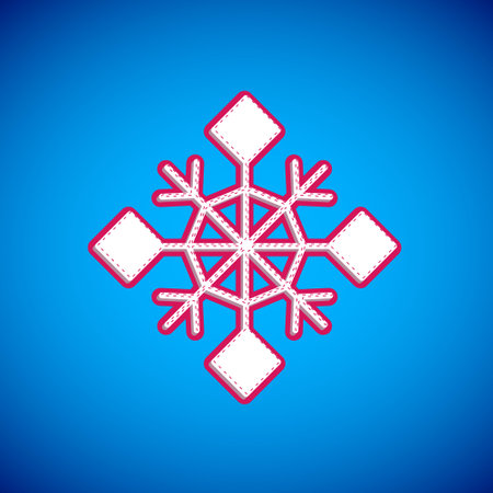 White Snowflake icon isolated on blue background. Merry Christmas and Happy New Year. Vectorのイラスト素材