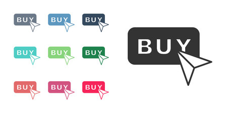 Black Buy button icon isolated on white background. Set icons colorful. Vectorのイラスト素材