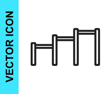 Black line Sport horizontal bar icon isolated on white background. Vectorのイラスト素材