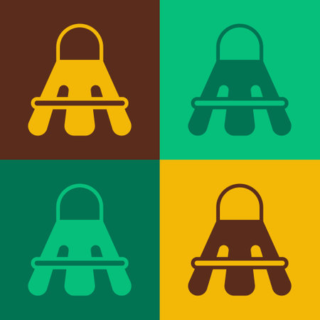 Pop art Badminton shuttlecock icon isolated on color background. Sport equipment. Vectorのイラスト素材