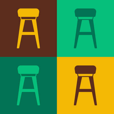 Pop art Chair icon isolated on color background. Vectorのイラスト素材