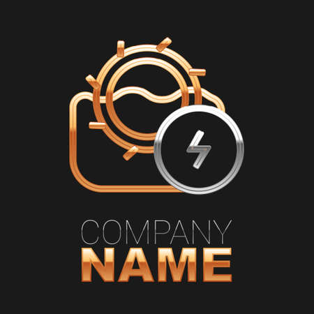 Line Water mill icon isolated on black background. Water wheel energy. Hydro power turbine wheel. Colorful outline concept. Vectorのイラスト素材