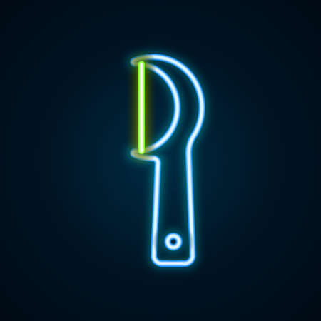 Glowing neon line Dental floss icon isolated on black background. Colorful outline concept. Vectorのイラスト素材