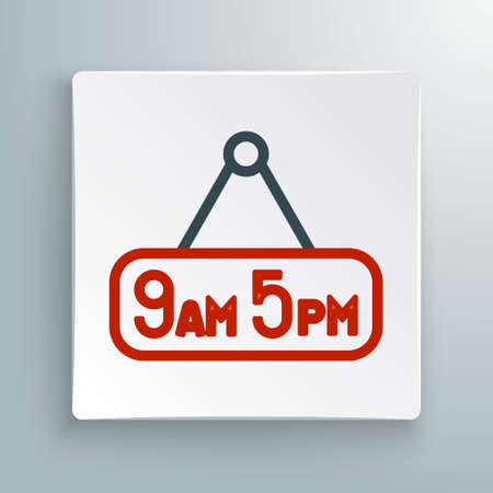Line From 9 to 5 job icon isolated on white background. Concept meaning work time schedule daily routine classic traditional employment. Colorful outline concept. Vectorのイラスト素材