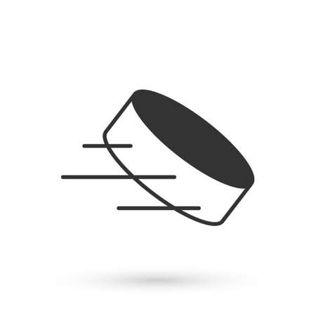 Grey Hockey puck icon isolated on white background. Vectorのイラスト素材
