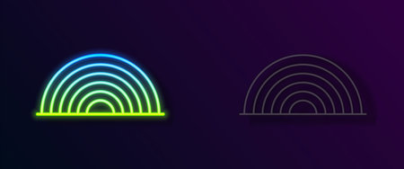Glowing neon line Rainbow icon isolated on black background. Happy Saint Patricks day. National Irish holiday. Vectorのイラスト素材