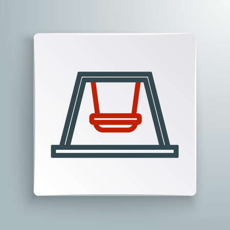 Line Ferris wheel icon isolated on white background. Amusement park. Childrens entertainment playground, recreation park. Colorful outline concept. Vectorのイラスト素材