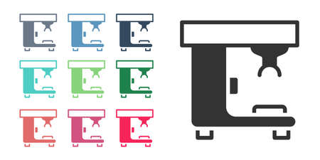 Black Coffee machine icon isolated on white background. Set icons colorful. Vectorのイラスト素材