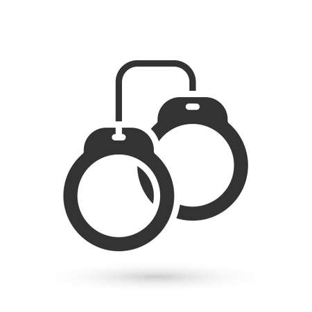 Grey Handcuffs icon isolated on white background. Vectorのイラスト素材