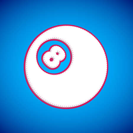 White Billiard pool snooker ball with number 8 icon isolated on blue background. Vectorのイラスト素材