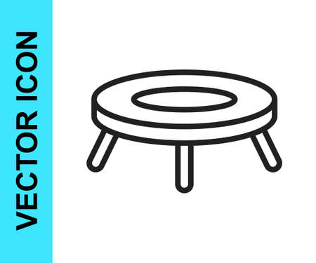 Black line Jumping trampoline icon isolated on white background. Vectorのイラスト素材