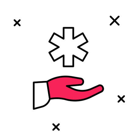 Filled outline Cross hospital medical icon isolated on white background. First aid. Diagnostics symbol. Medicine and pharmacy sign. Vectorのイラスト素材
