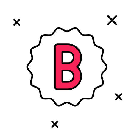 Filled outline Exam paper with incorrect answers survey icon isolated on white background. Bad mark of test results. Vectorのイラスト素材