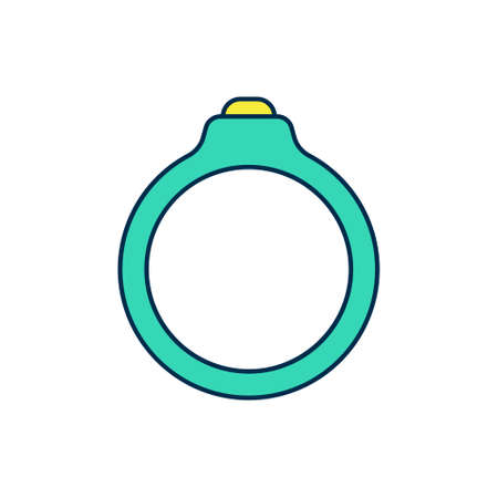 Filled outline Diamond engagement ring icon isolated on white background. Vectorのイラスト素材