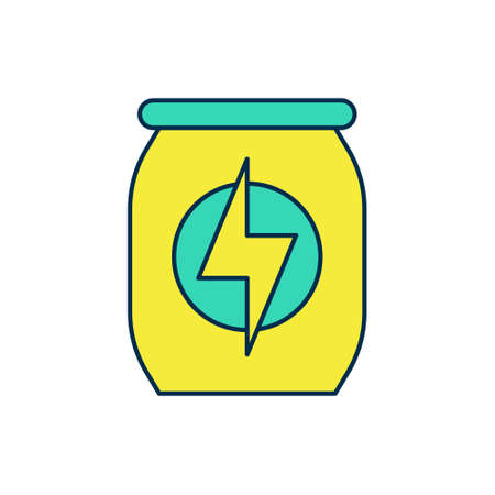 Filled outline Energy drink icon isolated on white background. Vectorのイラスト素材