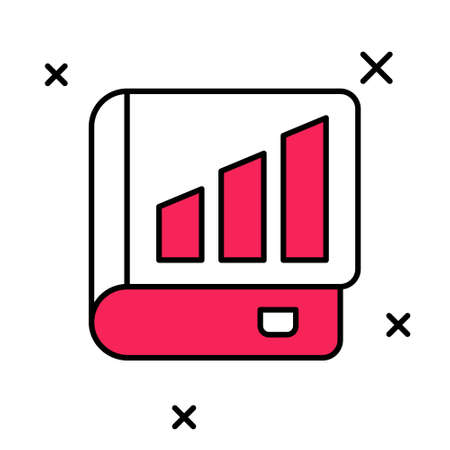 Filled outline Financial book icon isolated on white background. Vectorのイラスト素材