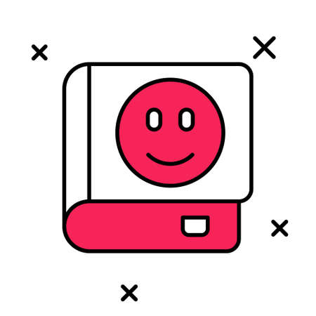 Filled outline Book icon isolated on white background. Vectorのイラスト素材