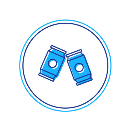 Filled outline Beer can icon isolated on white background. Vectorのイラスト素材