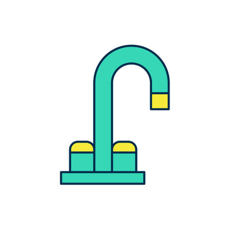 Filled outline Water tap icon isolated on white background. Vectorのイラスト素材
