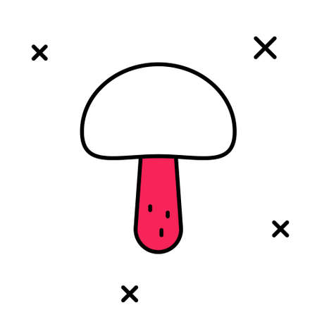 Filled outline Mushroom icon isolated on white background. Vectorのイラスト素材