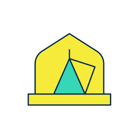 Filled outline Tourist tent icon isolated on white background. Camping symbol. Vectorのイラスト素材