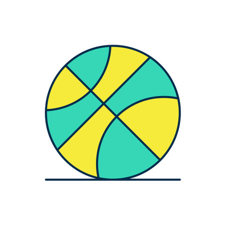 Filled outline Basketball ball icon isolated on white background. Sport symbol. Vectorのイラスト素材