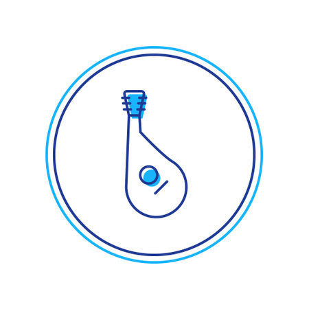 Filled outline Ukrainian traditional musical instrument bandura icon isolated on white background. Vectorのイラスト素材