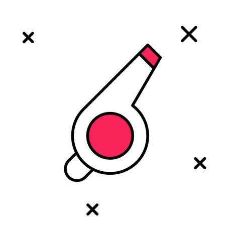 Filled outline Whistle icon isolated on white background. Referee symbol. Fitness and sport sign. Vectorのイラスト素材