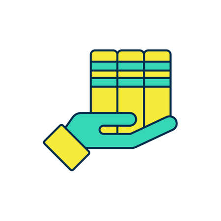 Filled outline Book donation icon isolated on white background. Vectorのイラスト素材