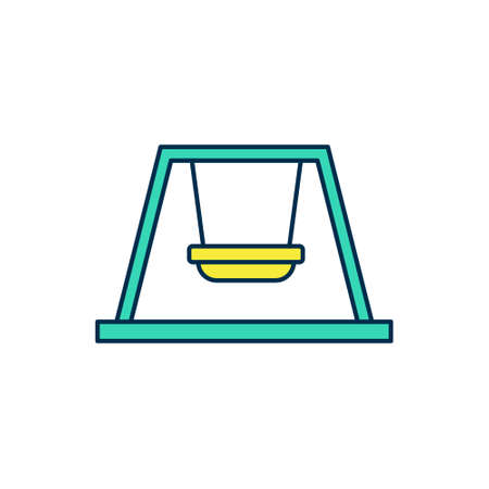 Filled outline Swing for kids summer games on playground icon isolated on white background. Outdoor entertainment equipment. Vectorのイラスト素材