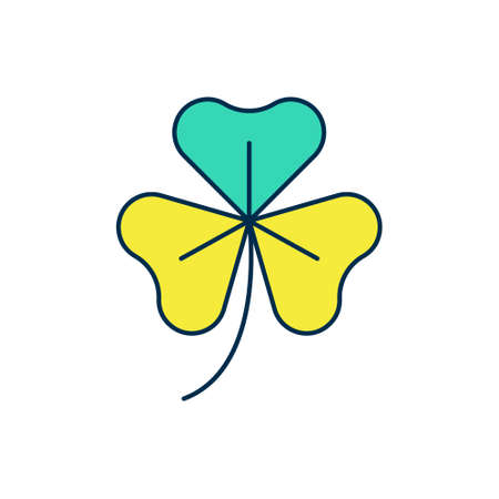 Filled outline Clover trefoil leaf icon isolated on white background. Happy Saint Patricks day. National Irish holiday. Vectorのイラスト素材