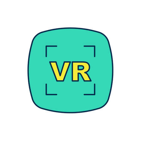 Filled outline Virtual reality icon isolated on white background. Futuristic VR head-up display design. Vectorのイラスト素材