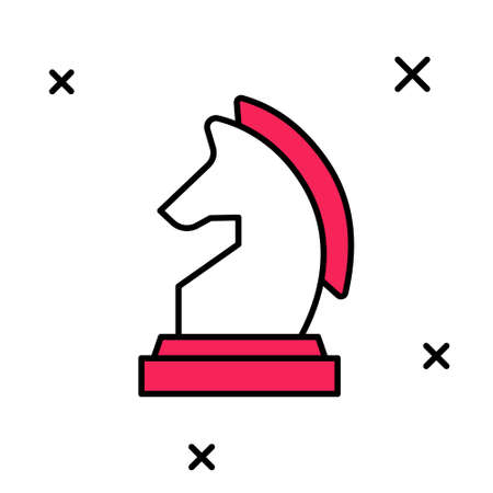 Filled outline Chess icon isolated on white background. Business strategy. Game, management, finance. Vectorのイラスト素材