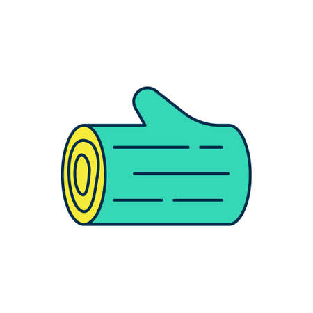 Filled outline Wooden log icon isolated on white background. Stack of firewood. Vectorのイラスト素材