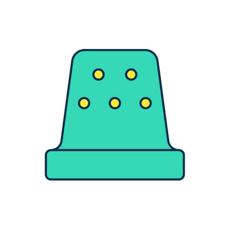 Filled outline Thimble for sewing icon isolated on white background. Vectorのイラスト素材