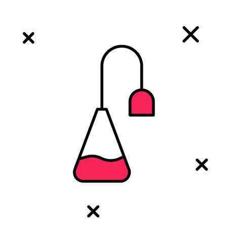 Filled outline Tea bag icon isolated on white background. Vectorのイラスト素材