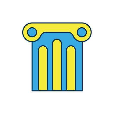 Filled outline Ancient column icon isolated on white background. Vectorのイラスト素材