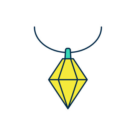 Filled outline Pendant on necklace icon isolated on white background. Vectorのイラスト素材